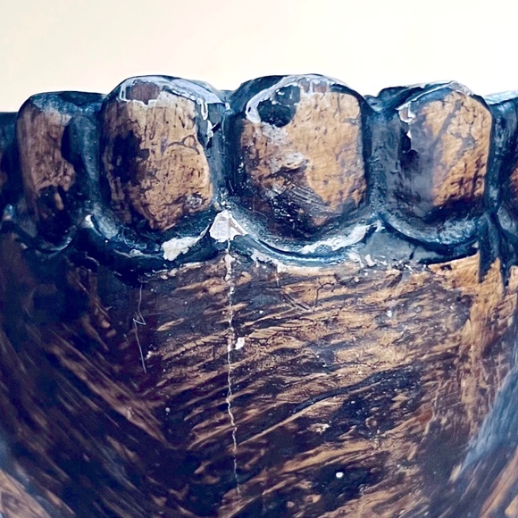 Vintage Handcrafted Wooden Skull Mirror - Picture 13 of 16